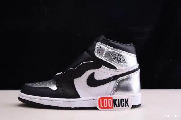1st Kicks SILVER CD0461-001 AIR OG TOE HIGH 1 JORDAN WMNS 0612